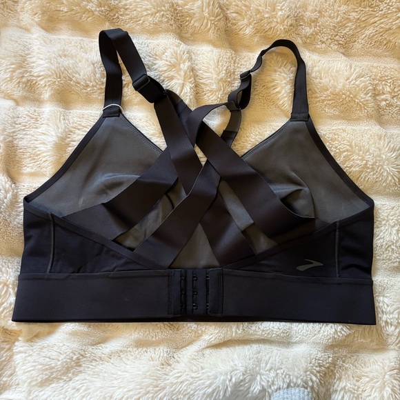 NWT Brooks Drive Interlace Run Bra Sports Athletic Black Size 38C 38D Large New - Picture 4 of 6